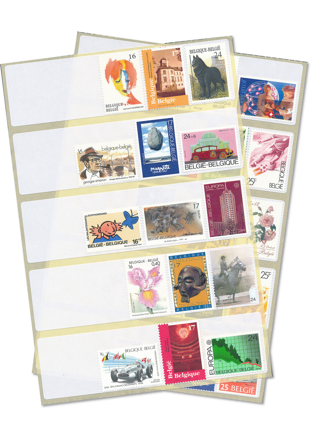 Briefmarken-etiketten
